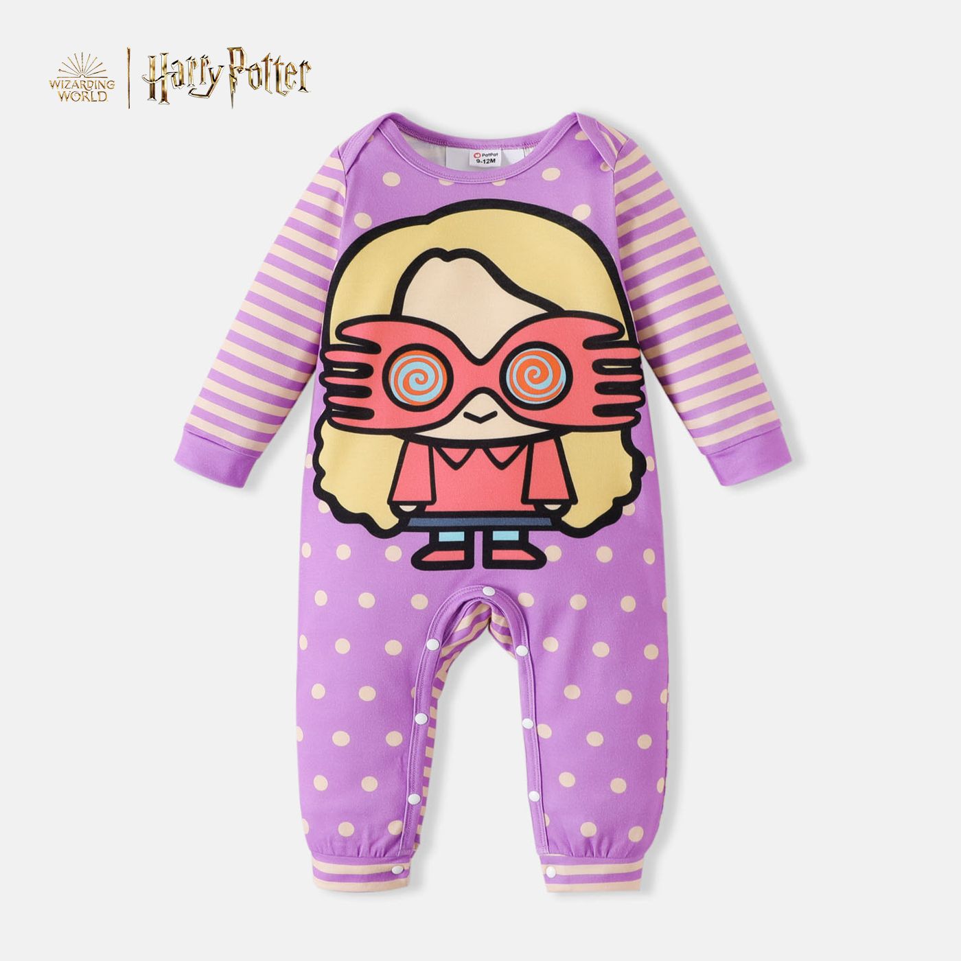 Harry Potter Baby Boy/Girl Striped Long-sleeve Graphic Jumpsuit