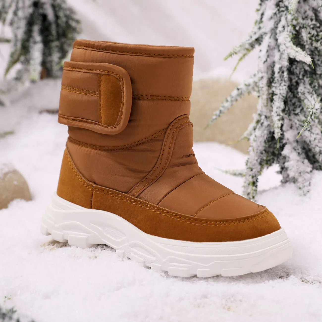 حذاء الثلوج الحرارية مبطنة بالصوف للأطفال الصغار  big image 1