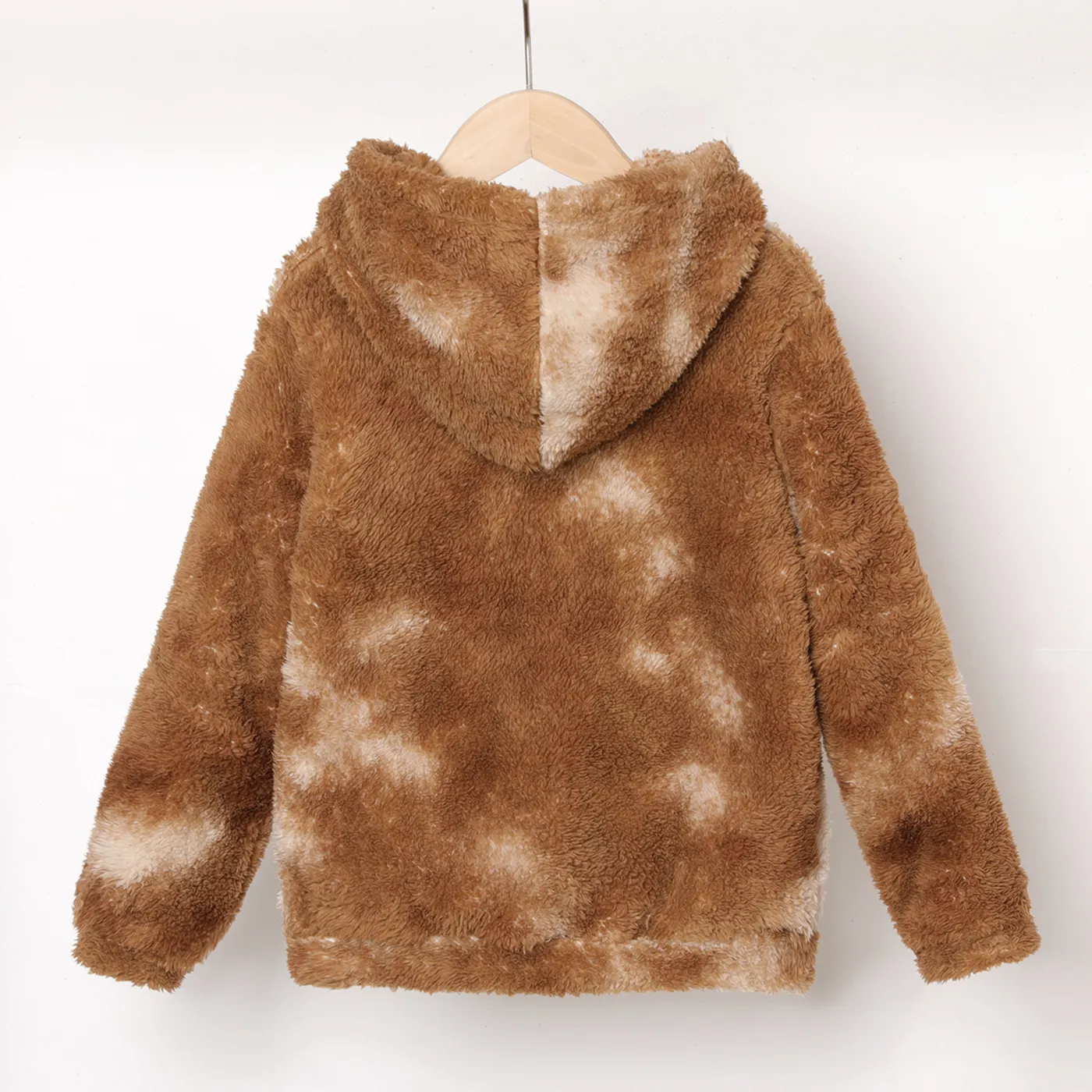 Kid Boy Tie Dyed Fleece Hoodie Sweatshirt Brown image 2