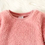 2pcs Baby Boy/Girl Thermal Fuzzy Long-sleeve Pullover and Pants Set  image 4