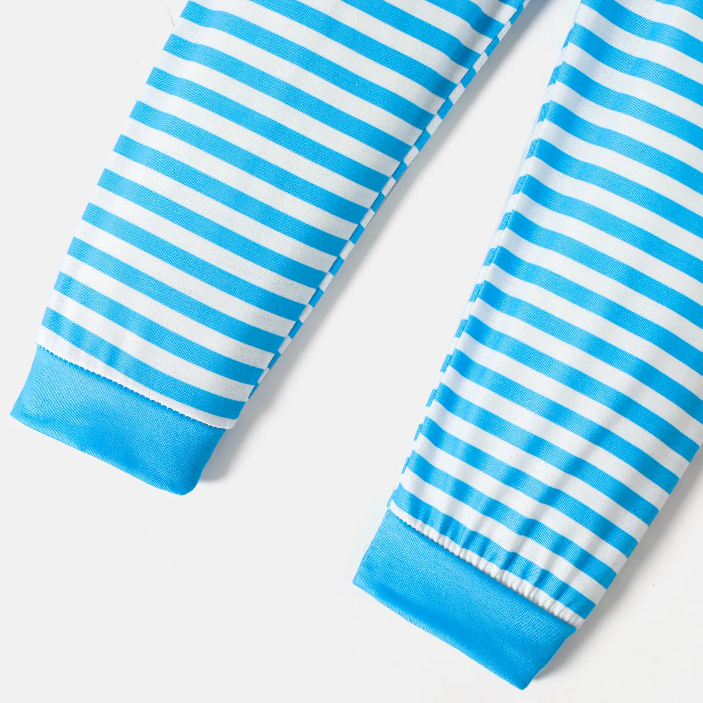 Looney Tunes 2pcs Toddler Girl/Boy Striped Long-sleeve Tee and Elasticized Pants Set Sky blue image 5