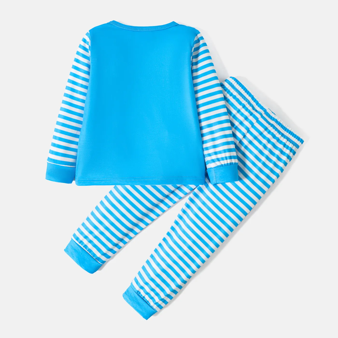 Looney Tunes 2pcs Toddler Girl/Boy Striped Long-sleeve Tee and Elasticized Pants Set Sky blue image 3