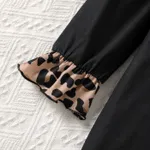 Kid Girl Leopard Print Colorblock Long-sleeve Dress  image 3