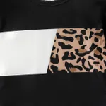 Kid Girl Leopard Print Colorblock Long-sleeve Dress  image 5