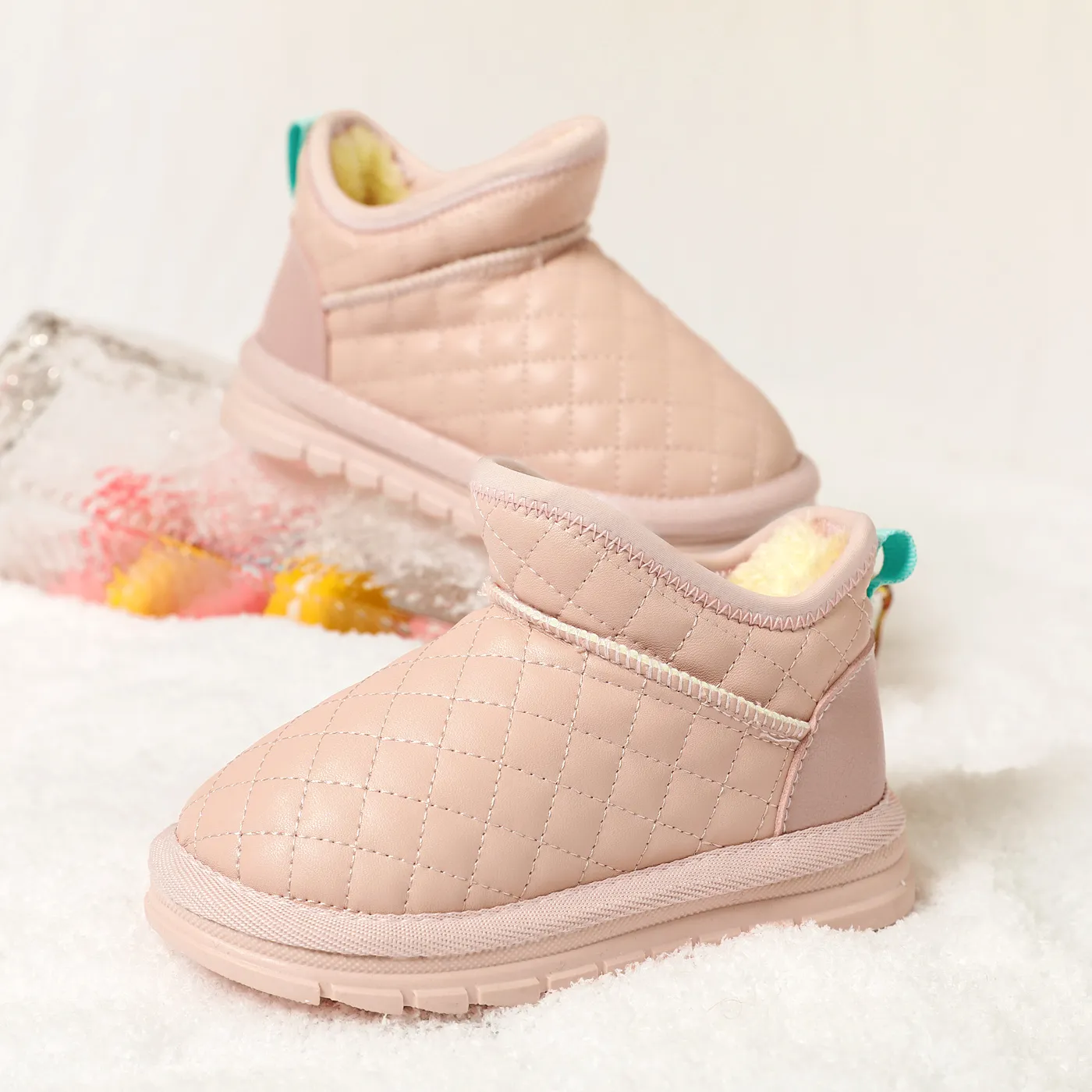 Toddler / Kid Pink Quilted Fleece-lining Snow Boots  image 2