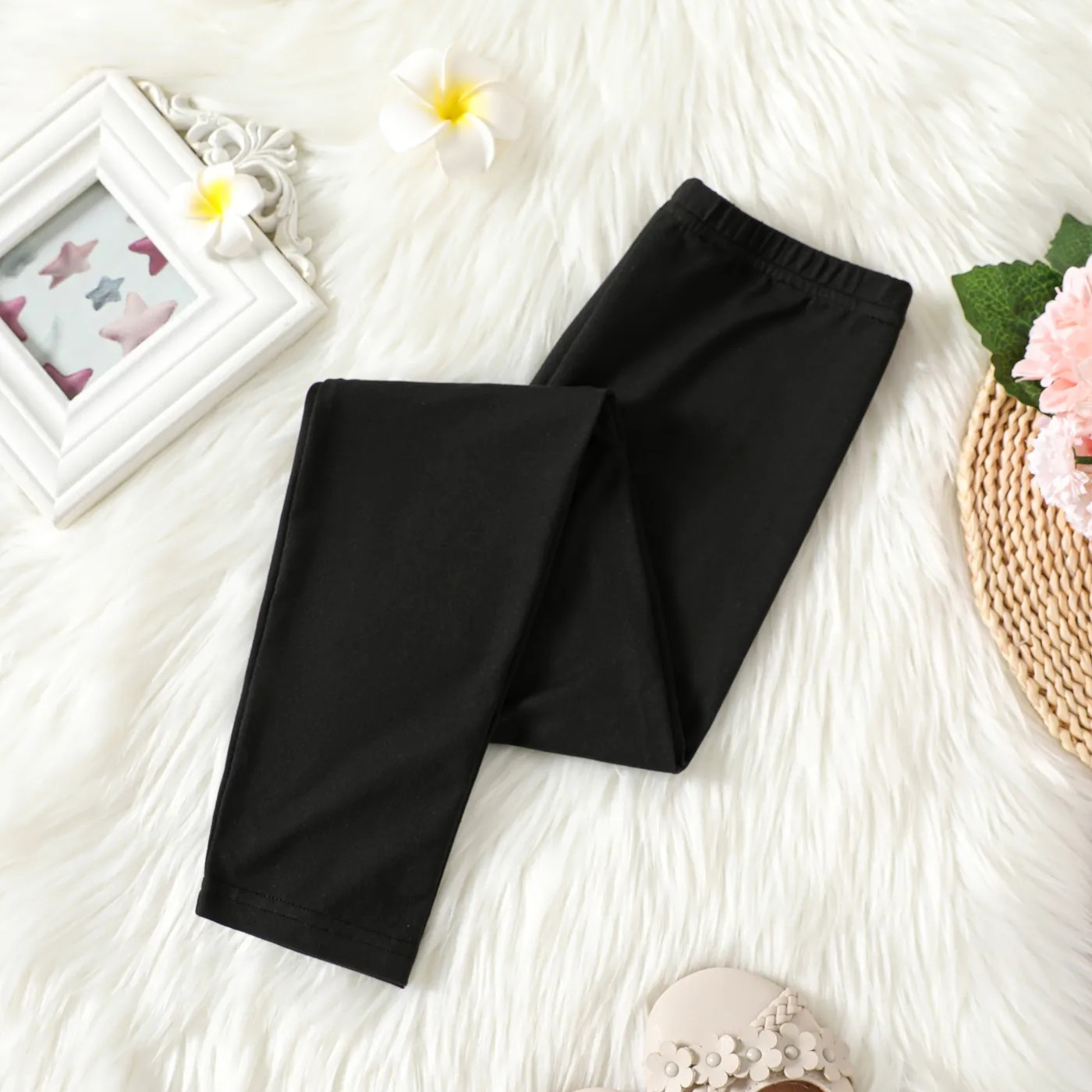 Kid Girl Solid Color Elasticized Leggings  image 5
