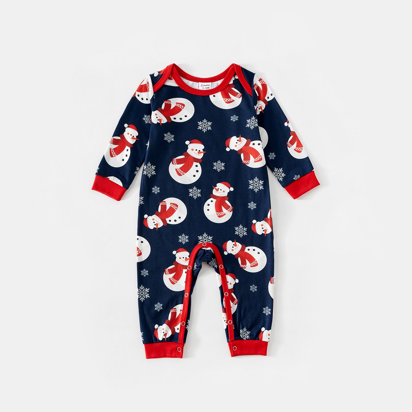 Christmas Snowman & Letter Print Family Matching Raglan-sleeve Pajamas Sets (Flame Resistant)