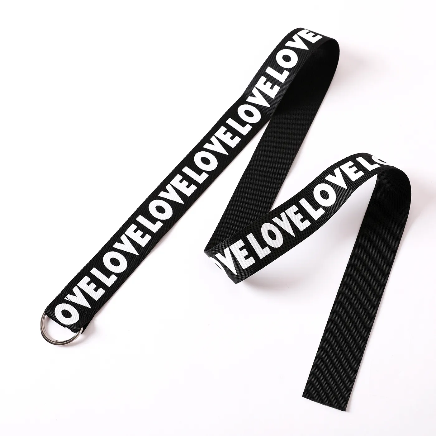 Toddler / Kid Letter Print Buckle Tape Belt Black big image 1