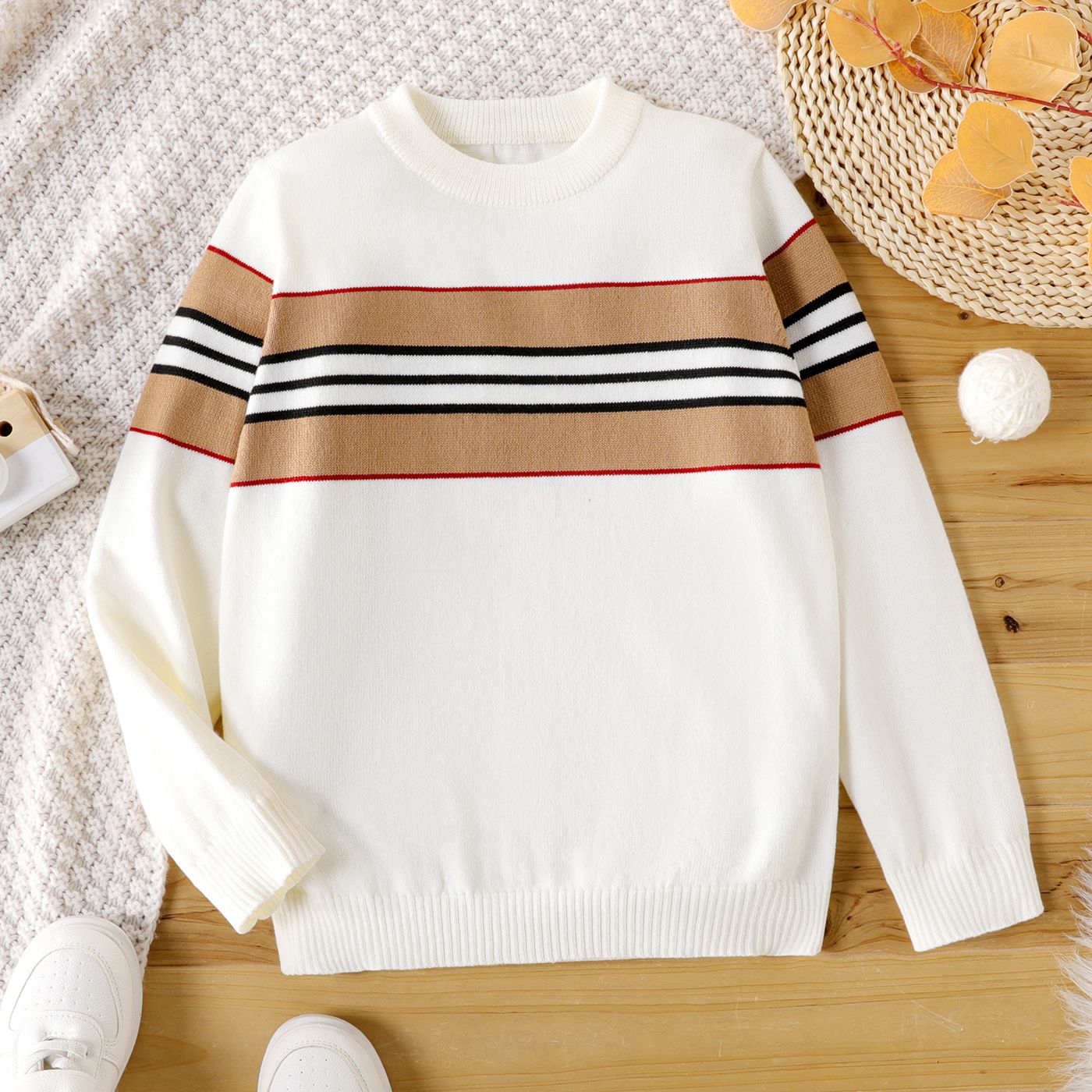

Kid Boy Preppy style Striped Knit Sweater