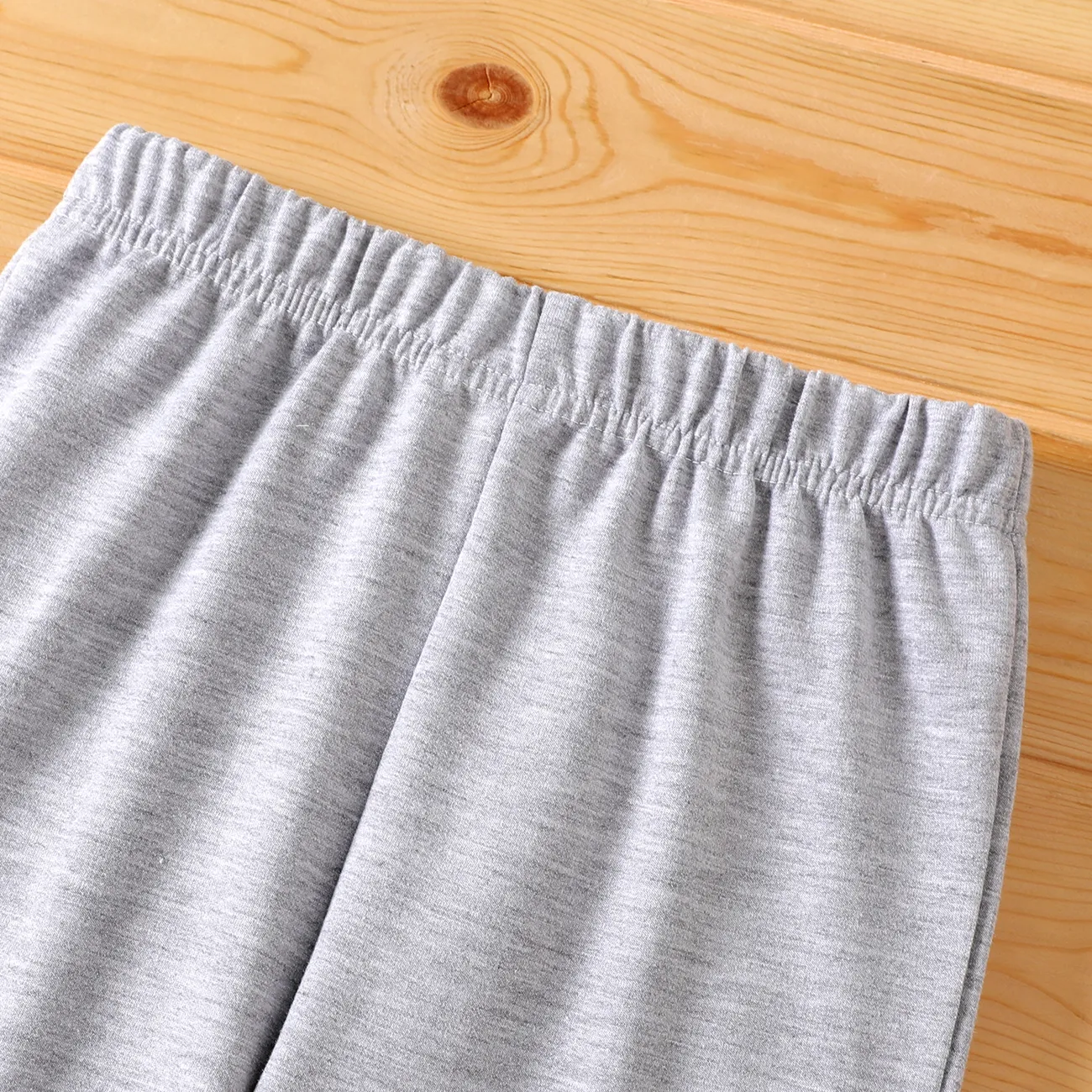 pantalones elásticos de rayas para niños Gris big image 1