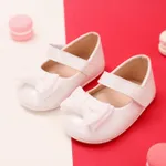 Christmas Baby / Toddler Bow Decor Solid Prewalker Shoes White