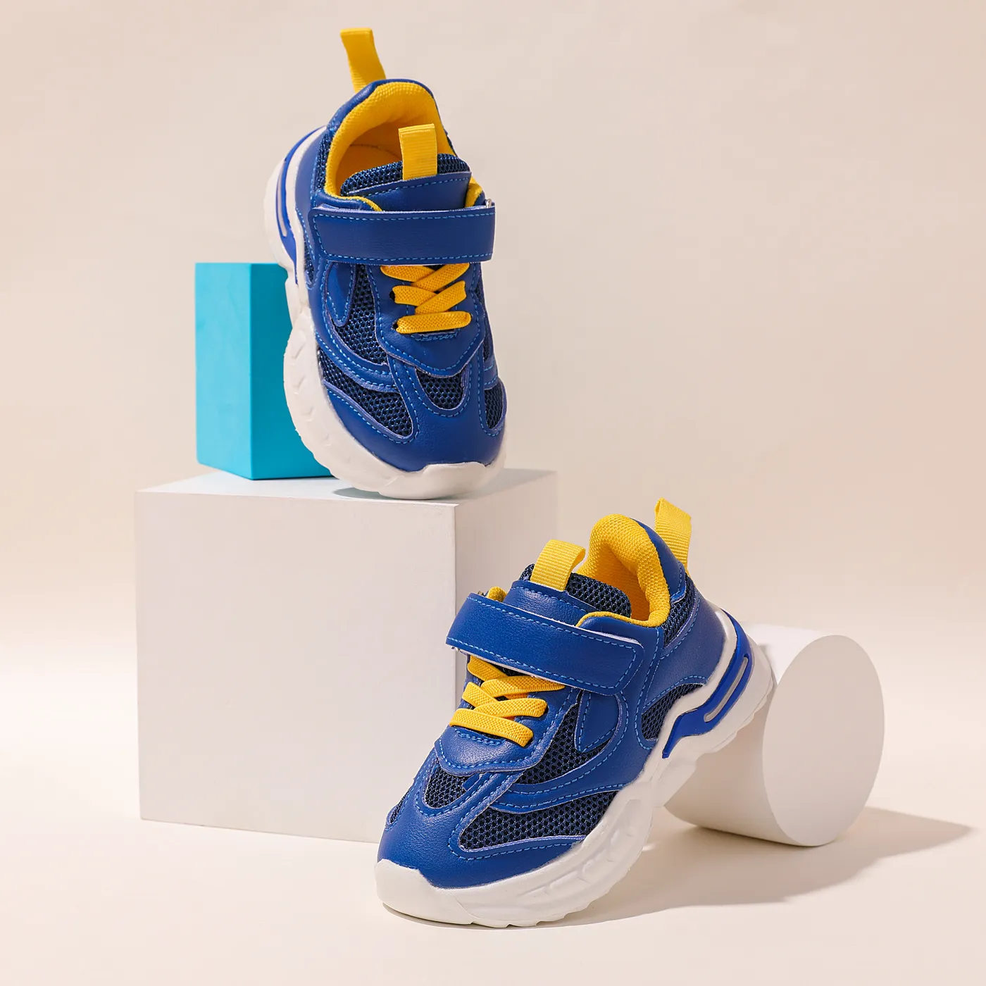 Toddler / Kid Mesh Panel Blue Sneakers Royal Blue big image 1
