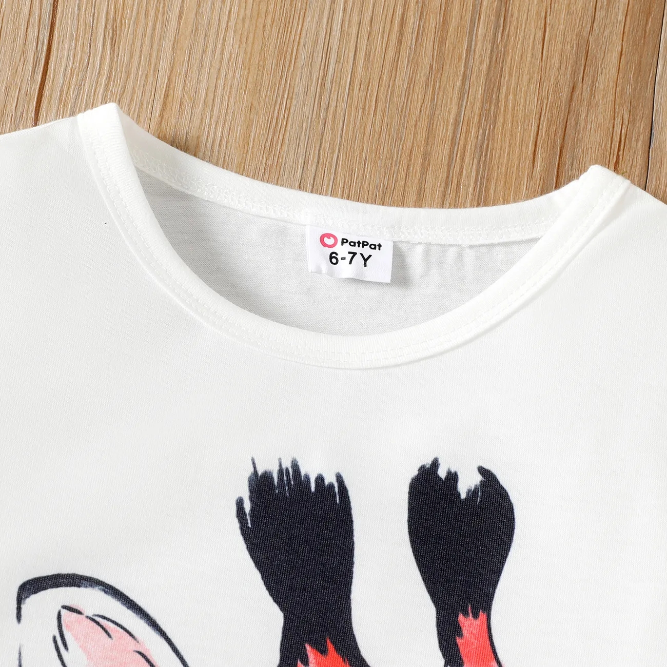 Criança Menina Estampado animal Manga comprida T-shirts Branco big image 1