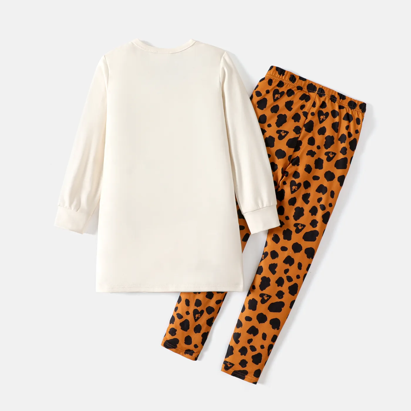 Barbie 2pcs Kid Girl Character Print Sweatshirt and Leopard Print Leggings Set  image 3