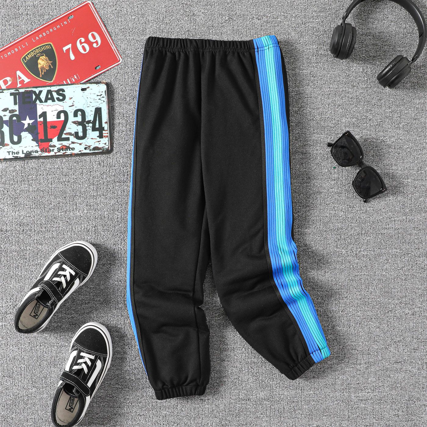 

Kid Boy Colorblock Webbing Design Elasticized Pants