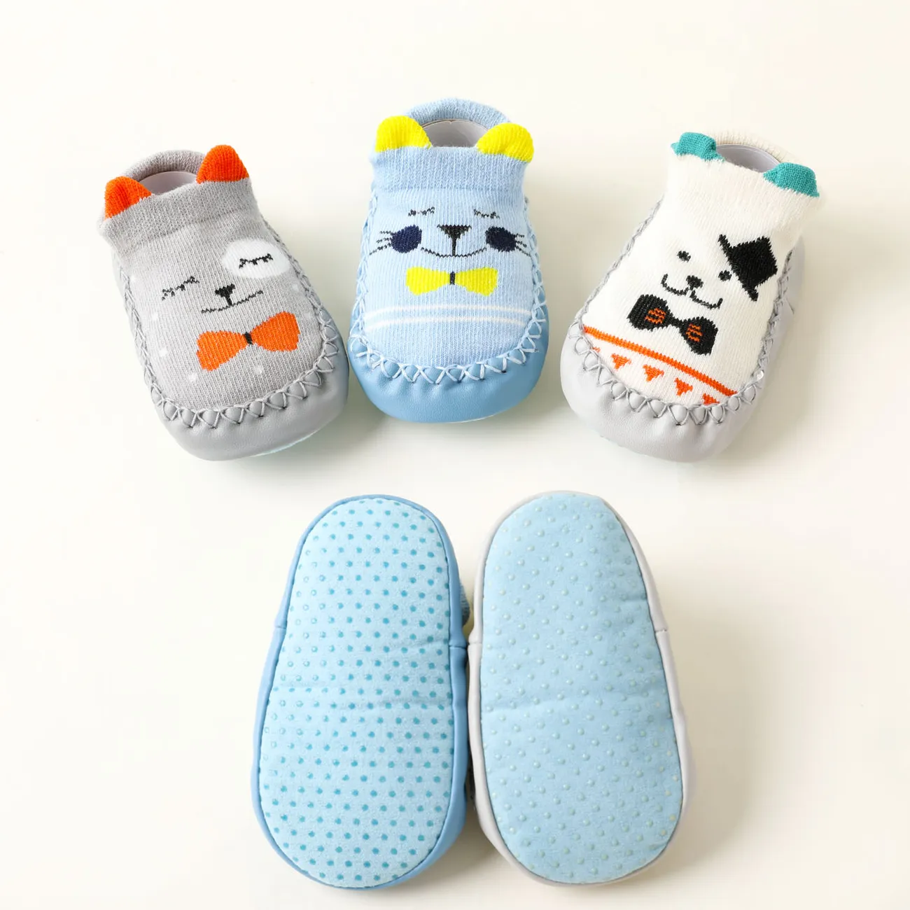 嬰兒/幼兒3D卡通動物鞋襪 藍色 big image 1