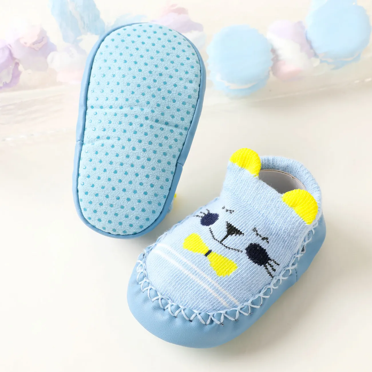 Bebê / Toddler 3D desenhos animados animal sapatas meias Azul big image 1