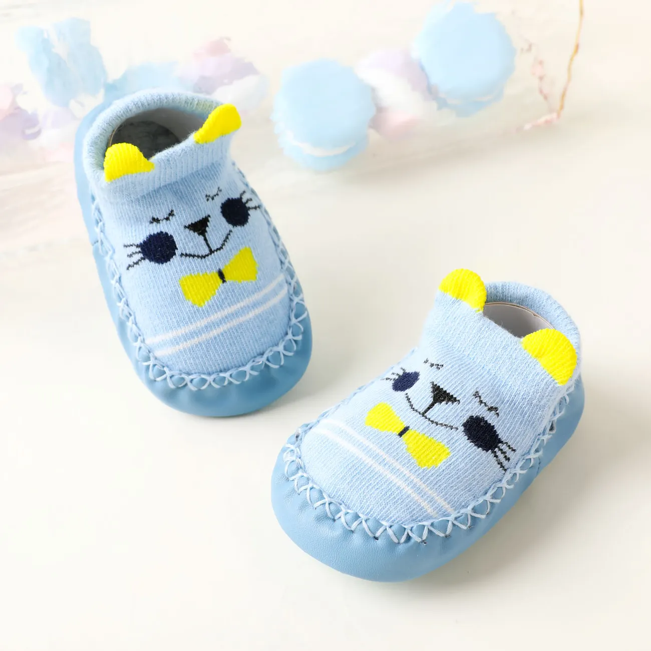 嬰兒/幼兒3D卡通動物鞋襪 藍色 big image 1