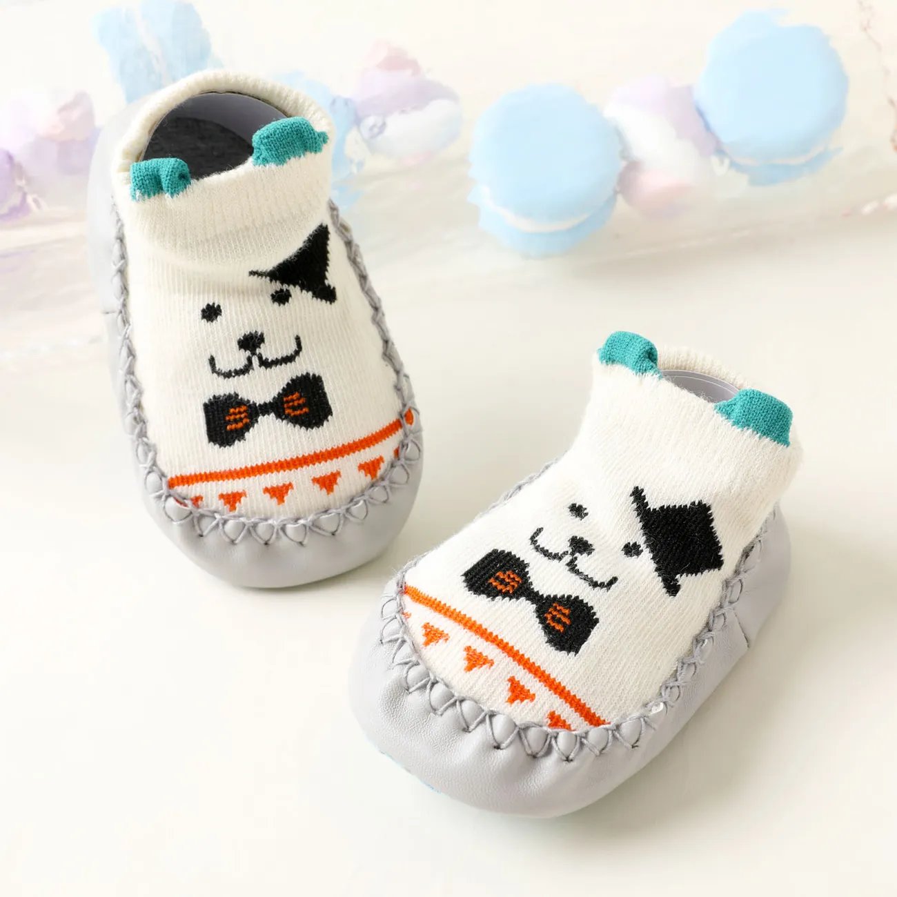 Baby / Kleinkind 3D Cartoon Tier Schuh Socken weiß big image 1