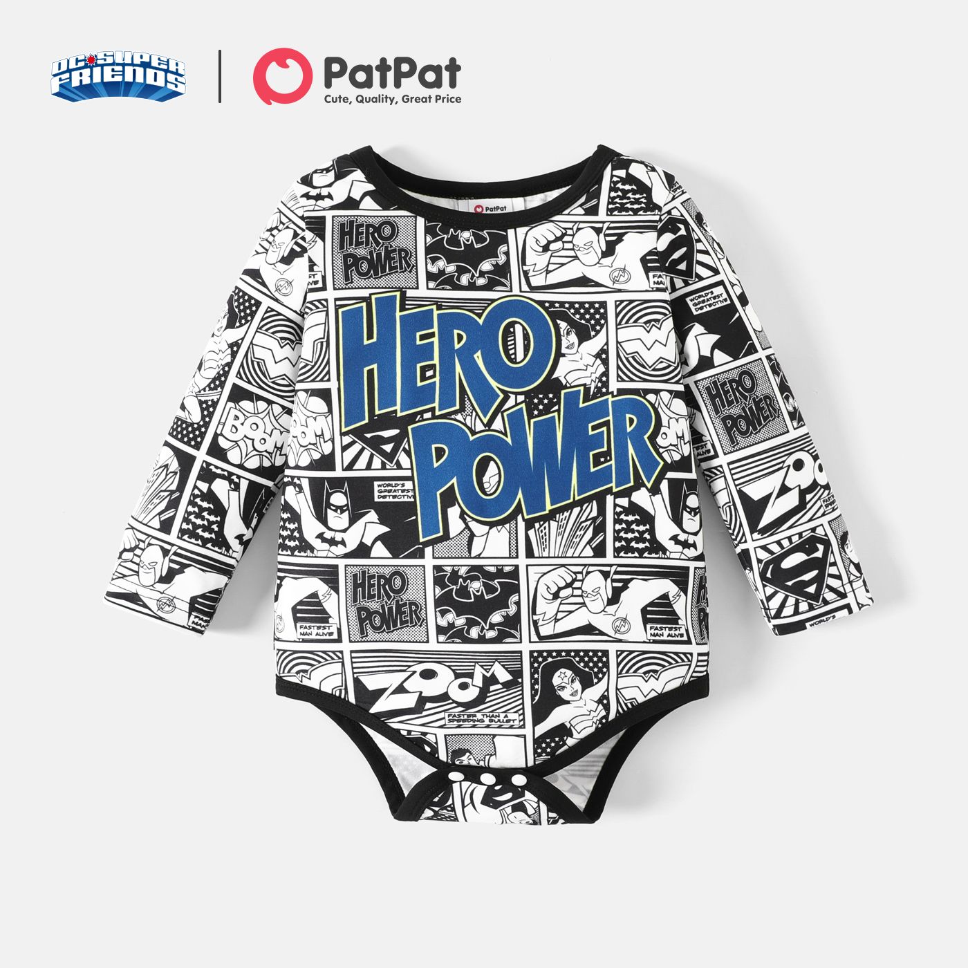 

DC Super Friends Baby Boy Allover Print Long-sleeve Romper