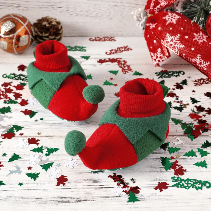 Bébé Unisexe Noël Enfantin Motif de Noël Chaussures d'avant marche