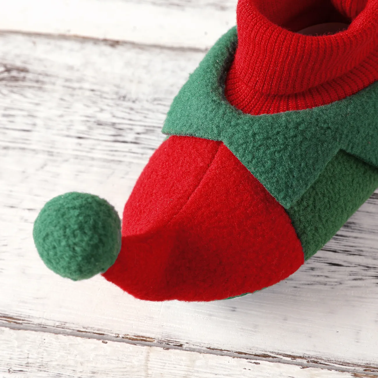 Neonato Unisex Natale Infantile Motivo natalizio Scarpe primi passi Blocchi di Colore big image 1