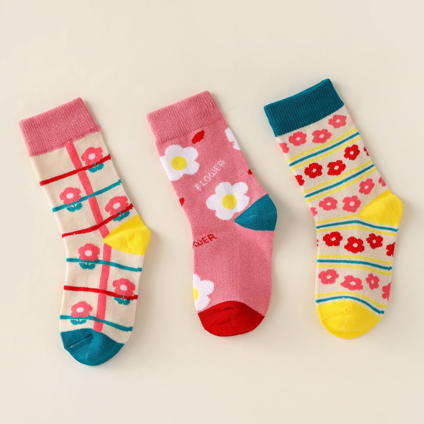 

3-pairs Toddler / Kid Color Block Crew Socks
