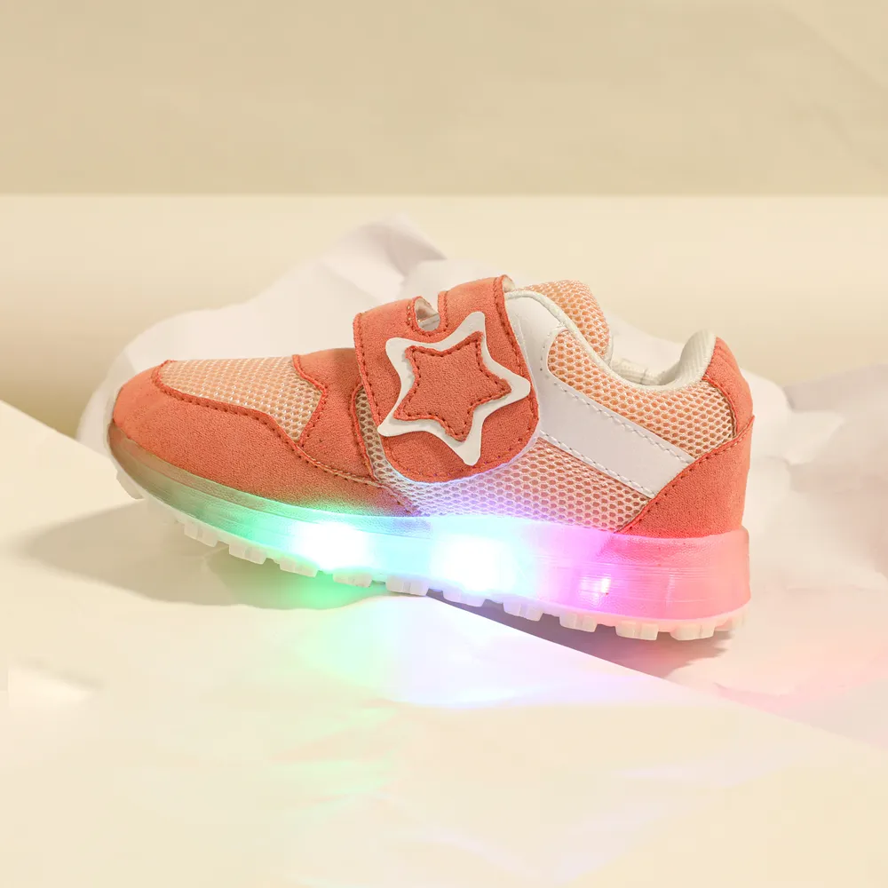 Toddler / Kid Star Pattern Mesh Panel Casual LED Shoes  big image 1