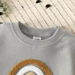 Toddler Girl/Boy Rainbow Embroidered Waffle Sweatshirt  image 3