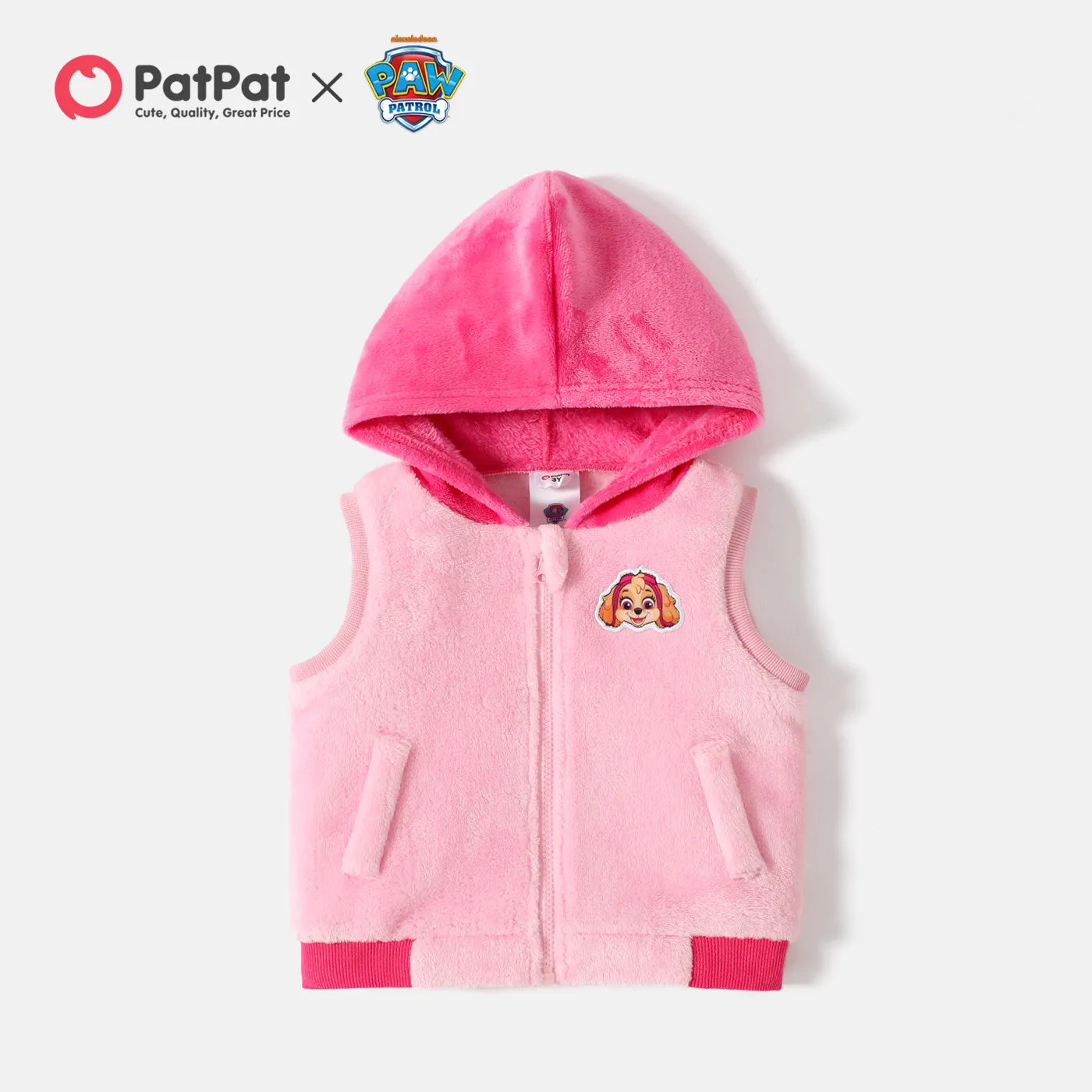 Patrulha Canina Criança Unissexo Com capuz Infantil Cão Coletes Rosa big image 1