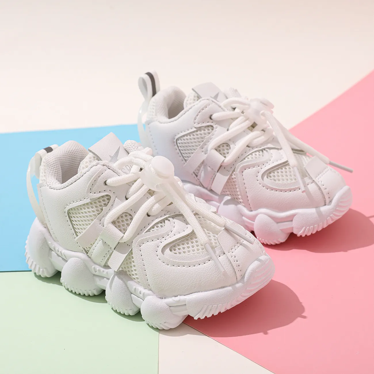 Toddler White Breathable Sneakers  big image 1