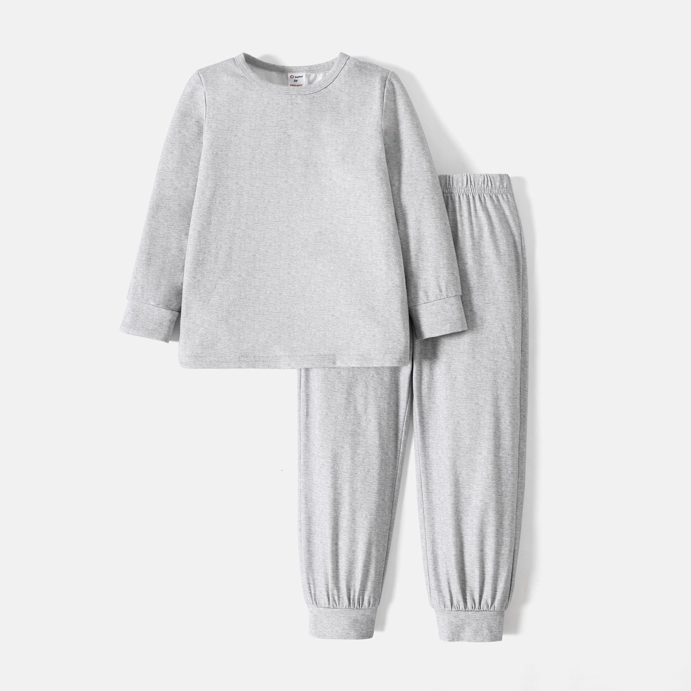 

2pcs Toddler Boy Basic Solid Color Long-sleeve Tee and Pants Pajamas Sleepwear Set