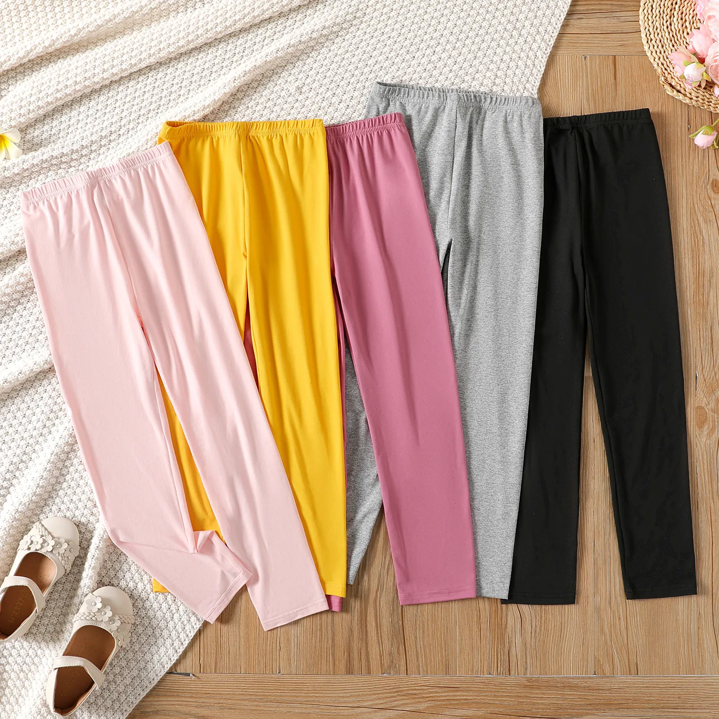 Kid Girl Solid Color Elasticized Leggings  image 6