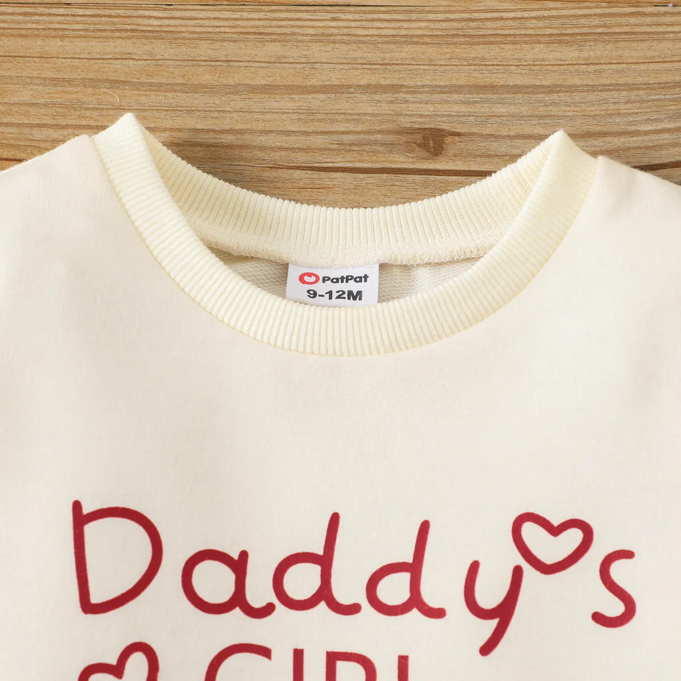 Baby Girl Letter Print Long-sleeve Faux-two Ruffle Dress Red image 3