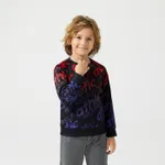 Activewear Kid Boy Letter Print Raglan Sleeve Pullover Sweatshirt Ombre image 3
