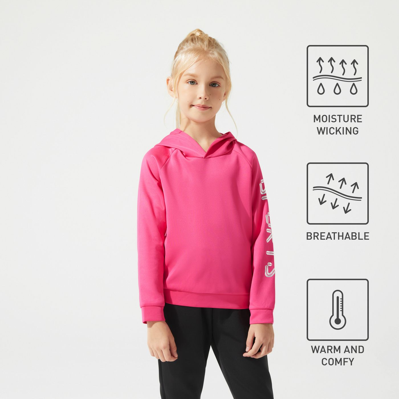 Activewear Kid Boy/Kid Girl Letter Print Raglan Sleeve Hoodie Sweatshirt