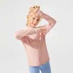 Activewear Kid Girl Stand Collar Pink Jacket  image 4