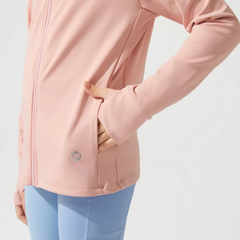 Activewear Kid Girl Stand Collar Pink Jacket  image 5