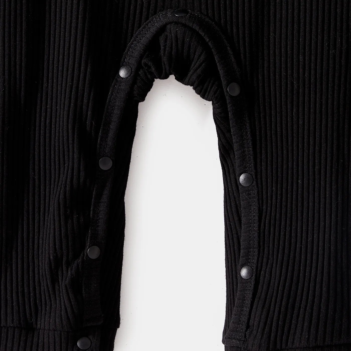 Family Matching Long-sleeve Button Front Solid Spliced Dresses and Colorblock Rib Knit Tops Sets Color block image 6