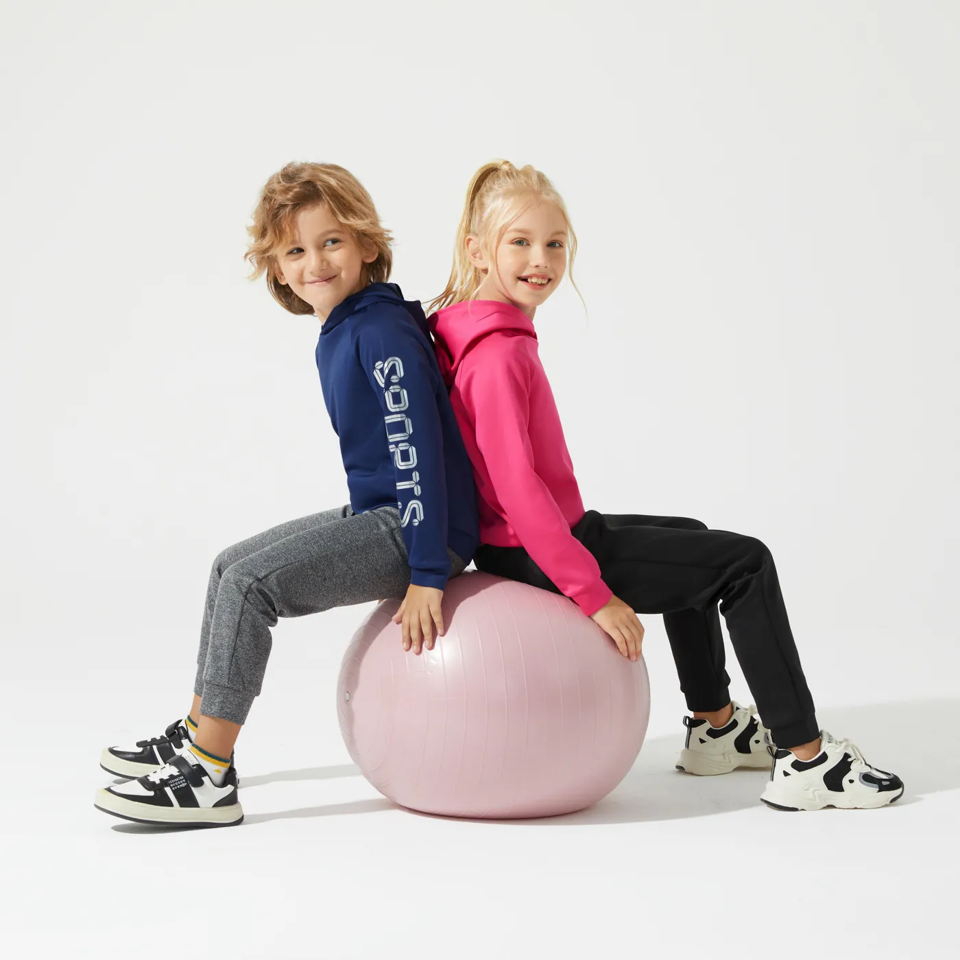 Activewear Kid Boy/Kid Girl Letter Print Raglan Sleeve Hoodie Sweatshirt Blue image 2