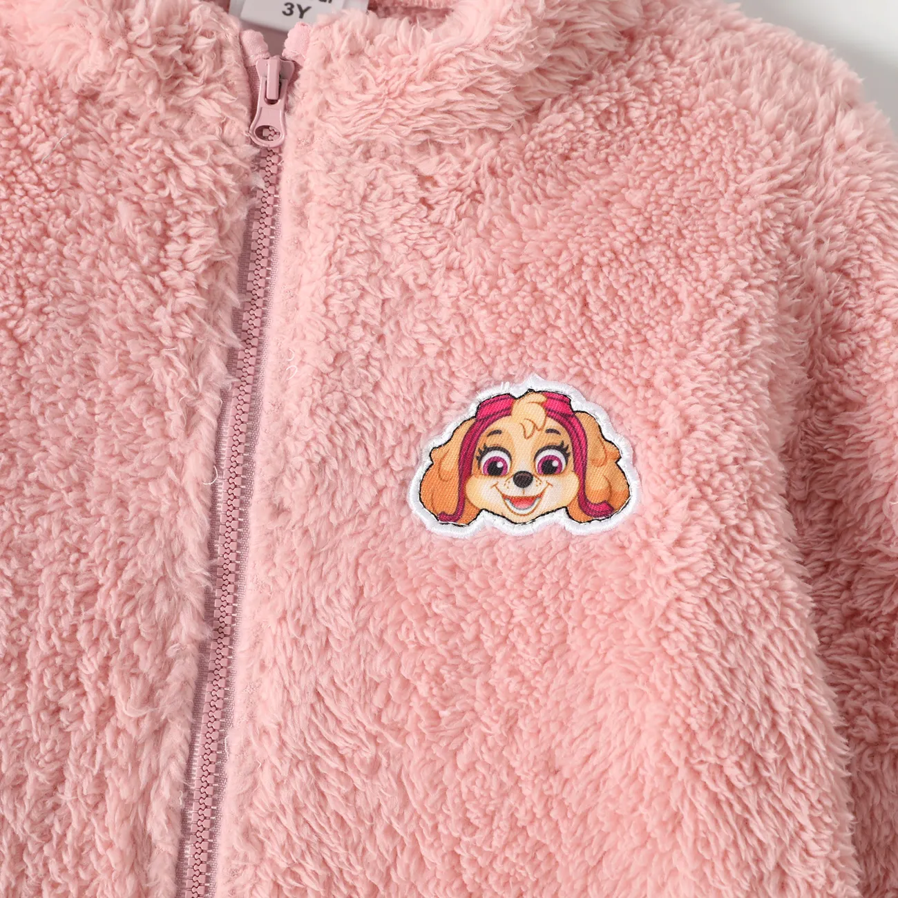 PAW Patrol Toddler Girl/Boy Patch Embroidered Fuzzy Fleece Jacket Pink big image 1