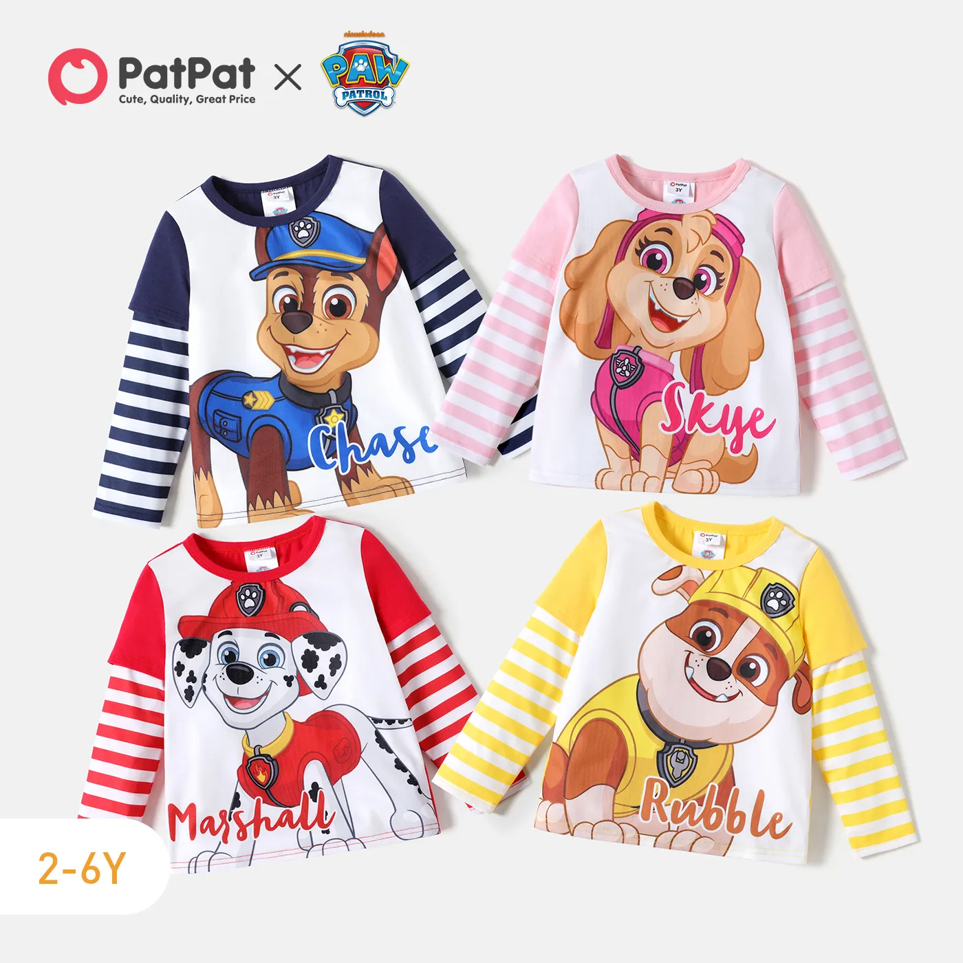 PAW Patrol Toddler Girl/Boy Striped Long-sleeve Cotton Tee  image 6
