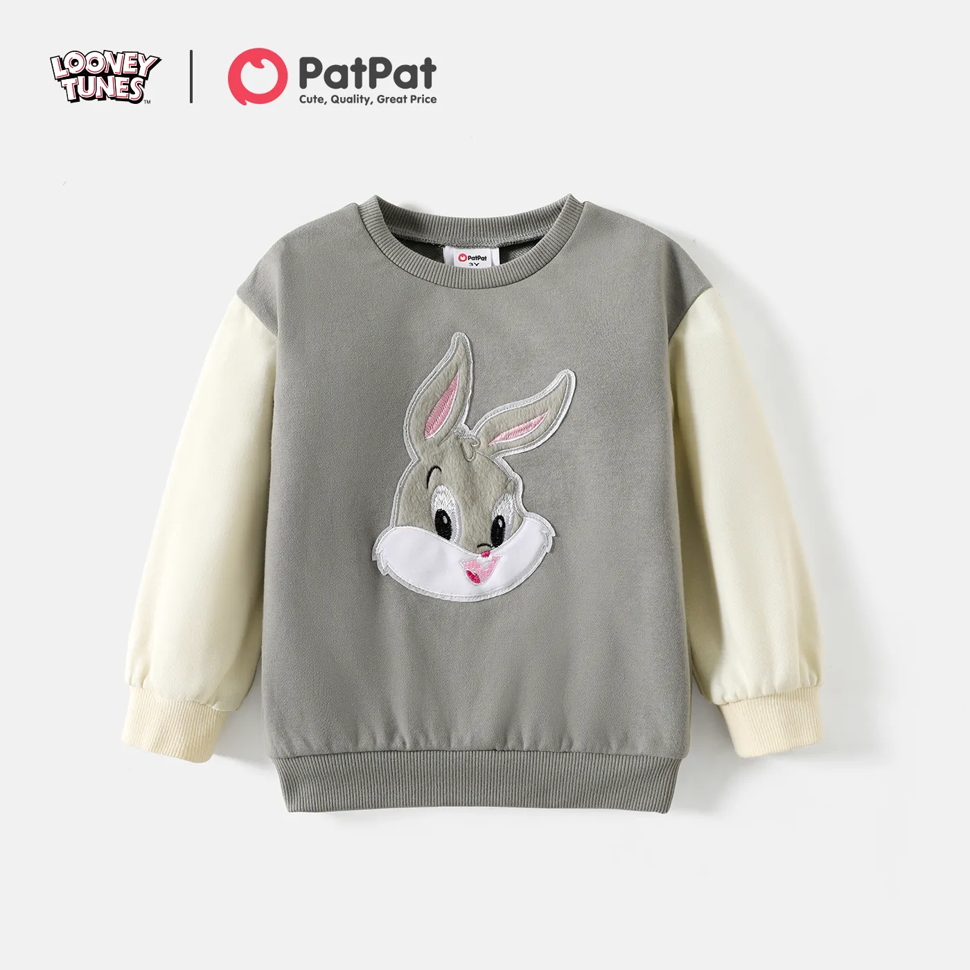 Looney Tunes Toddler Girl/Boy Character Embroidered Colorblock Cotton Sweatshirt  image 1