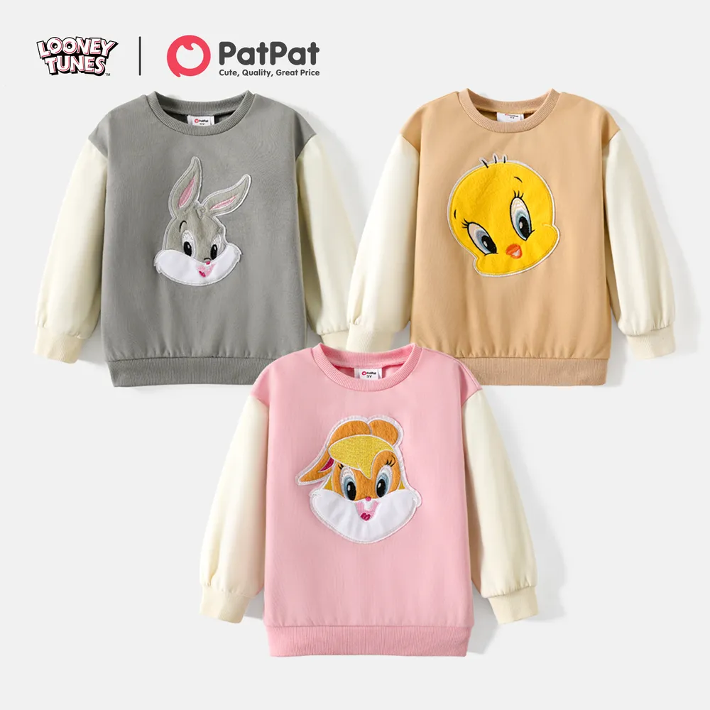 Looney Tunes Toddler Girl/Boy Character Embroidered Colorblock Cotton Sweatshirt  big image 2