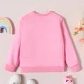 Kid Girl Unicorn Print Fleece Lined Pink Pullover Sweatshirt  image 2
