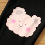 2 قطعة طفل فتاة الدب طباعة البلوز الوردي منقوشة وطماق مرنة  image 5