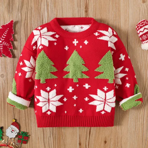 Toddler Boy/Girl Christmas Pattern Fleece Sweater