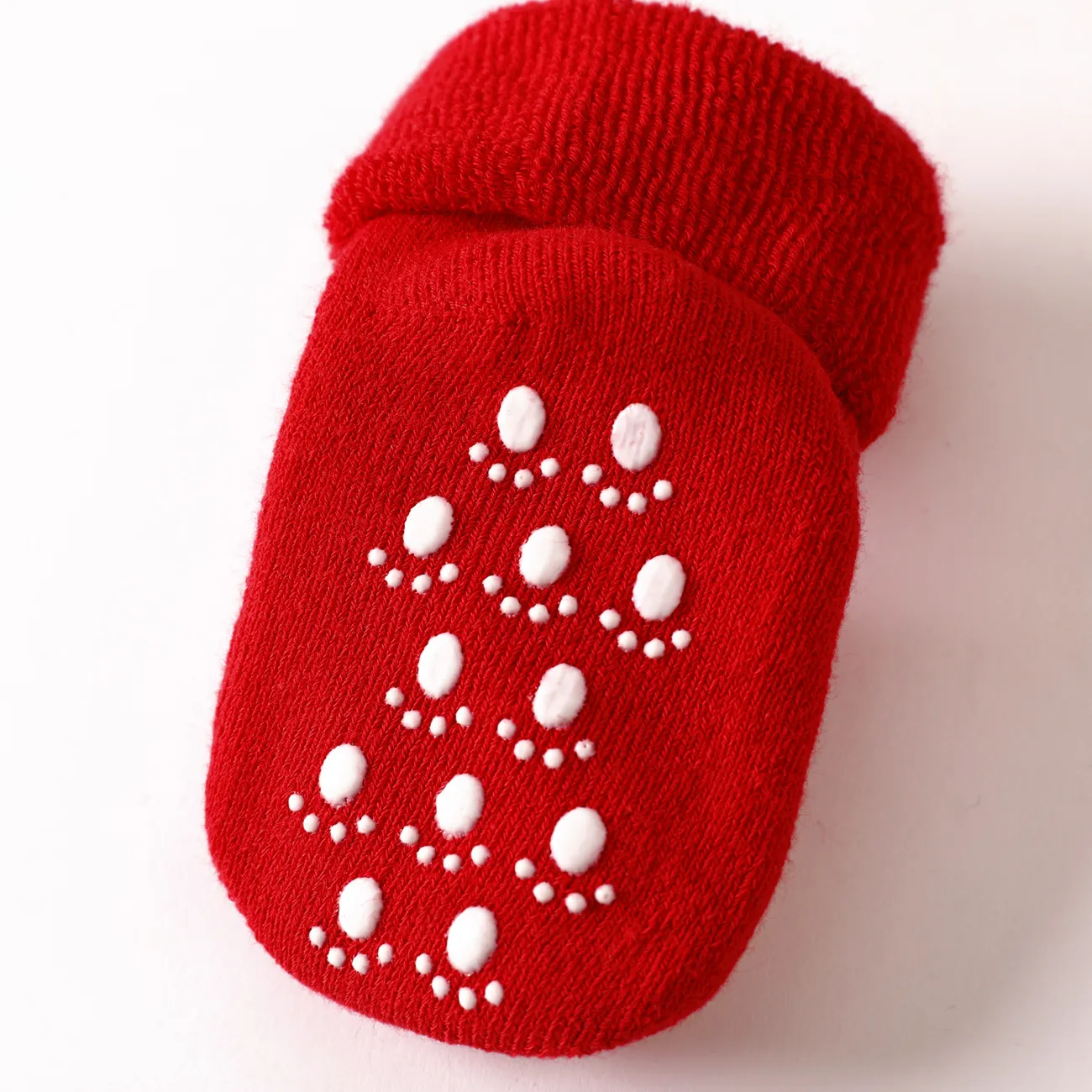 1 par de calcetines antideslizantes con decoración de dibujos animados en 3d de Navidad para bebés y niños pequeños Amarillo big image 1
