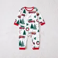 Christmas Family Matching Allover Xmas Tree & Car Print Long-sleeve Pajamas Sets (Flame Resistant)  image 1