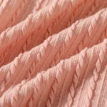 Kid Girl Solid Color Turtleneck Textured Knit Sweatshirt  image 6
